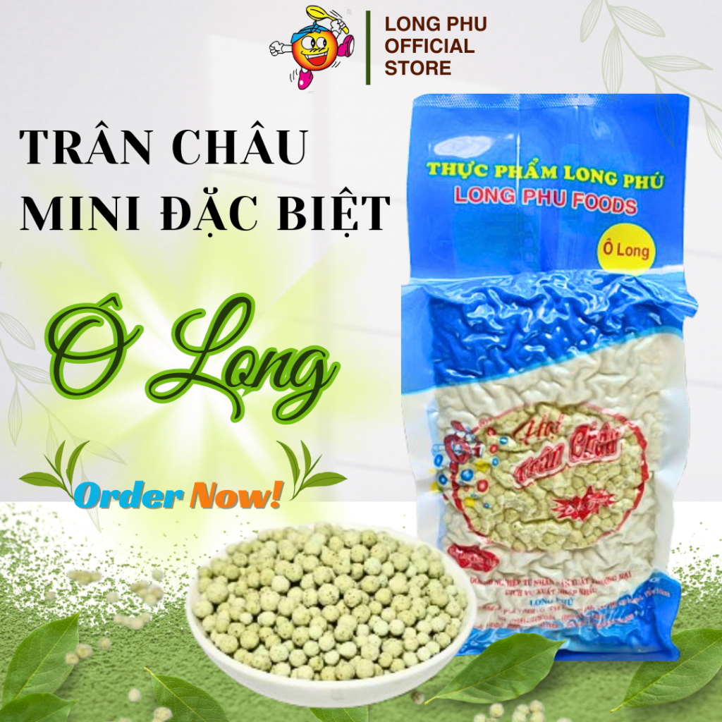 Trân Châu Mini Ô Long LONG PHÚ 1kg – Trân Châu Hạt Tiêu, Nguyên Liệu,Topping Trà Sữa, Chè, Olong Ô Long