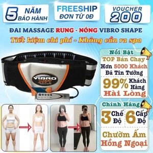 Đai Massage Tập Bụng Rung Nóng Giảm Mỡ Nhanh, Máy Mát Xa Đốt Mỡ Toàn Thân Bắp Tay Chân VibroShape
