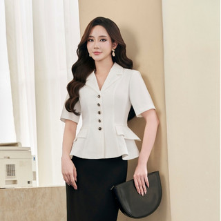 Áo Kiểu Nữ Peplum Dáng Ôm Áo Công Sở Thanh Lịch Sang Trọng LAMER L65D25Q008