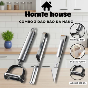 Combo 3 Dao Bào Inox Đa Năng Homie House – Bào Rau Củ Quả Tiện Sắc Bén Tiện Lợi