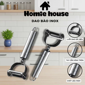 Dao Bào Inox 3 Trong 1 HOMEHOUSE Bào Vỏ Bào Sợi Rau Củ Đồ Sắt Bén Tiện Lợi