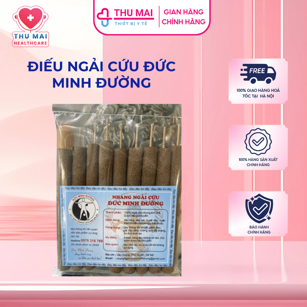 Điếu ngải cứu Đức Minh Đường - túi ngải 9 cây