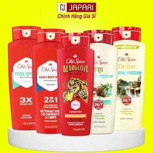Sữa Tắm Gel Old Spice Nam/Nữ 473ml/532ml - Sữa Tắm Gội Dưỡng Ẩm, Làm Sạch Lưu Hương Lâu - Japari