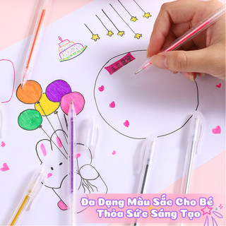 Bút Gel Nhũ High Light 0.1mm,Bút Gel Siêu Nhũ Lấp Lánh Màu Pastel Rực Rỡ – Phù Hợp Cho Vẽ, Ghi Chú Và Trang Trí