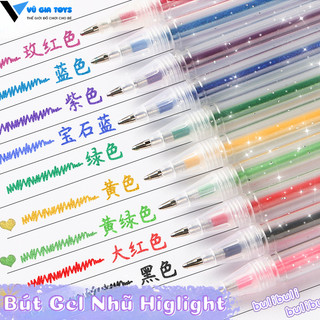 Bút Gel Nhũ High Light 0.1mm,Bút Gel Siêu Nhũ Lấp Lánh Màu Pastel Rực Rỡ – Phù Hợp Cho Vẽ, Ghi Chú Và Trang Trí
