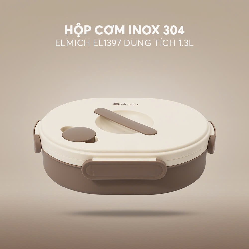 Hộp Cơm INOX 304 Elmich Dung Tích 1L - 2L | Hộp Đựng Cơm Văn Phòng Elmich Chính Hãng