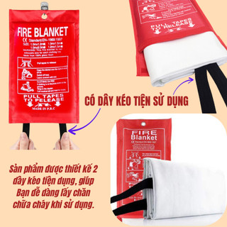Chăn chống ch..á.y vải sợi thủy tinh chịu nhiệt cao - Dùng che chắn khẩn cấp bảo vệ cơ thể khỏi lửa.
