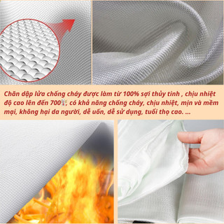 Chăn chống ch..á.y vải sợi thủy tinh chịu nhiệt cao - Dùng che chắn khẩn cấp bảo vệ cơ thể khỏi lửa.