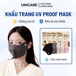 Combo 3 chiếc khẩu trang chống tia UV UNICARE PROOF MASK, khẩu trang chống nắng chất liệu mềm mại - Hàng chính hãng