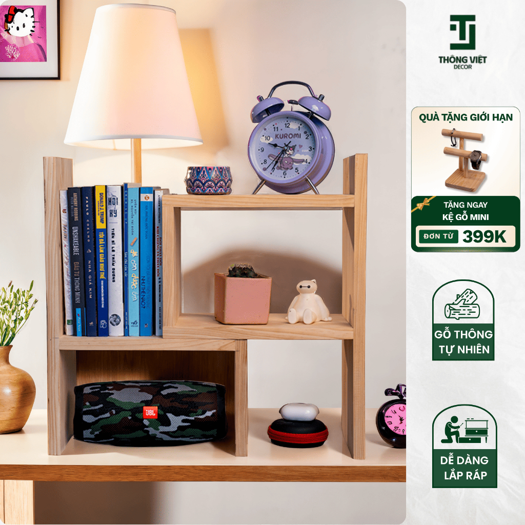[TV-D015]Kệ Gỗ Để Sách Mini Đa Năng Chịu Lực Tốt Độ Bền Cao Decor Trang Trí Bàn Học Làm Việc Văn Phòng