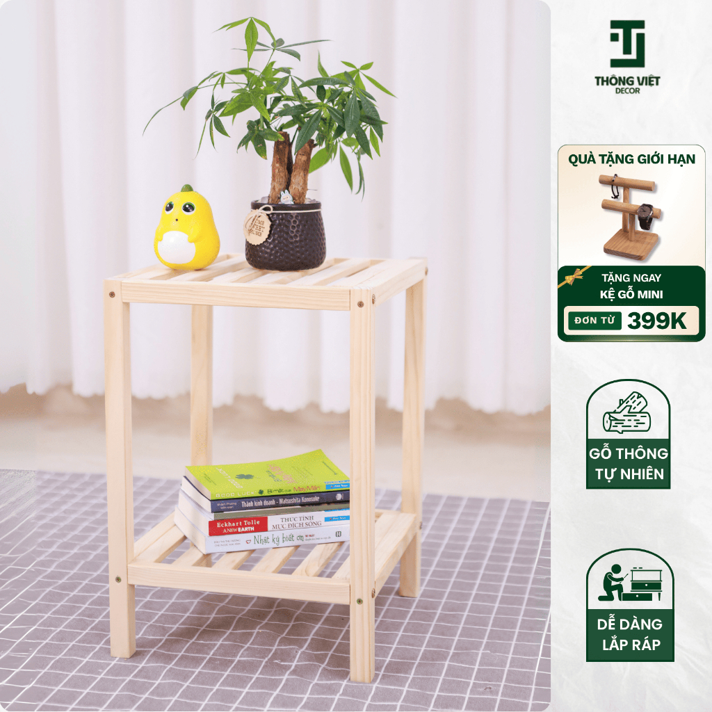 [TV-K013] Kệ Tab Để Đầu Giường Gỗ Thông Tư Nhiên