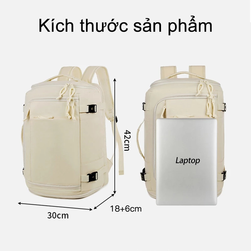 Balo du lịch nữ size lớn, balo laptop 15.6 inch chống nước, phong cách Hàn Quốc hiện đại B49