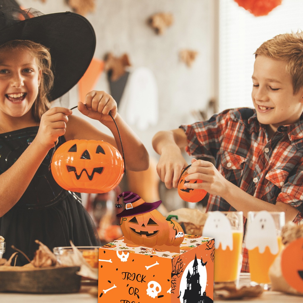 Đèn lồng bí ngô Halloween có đèn LED , giỏ bí ngô  có đèn có nhạc