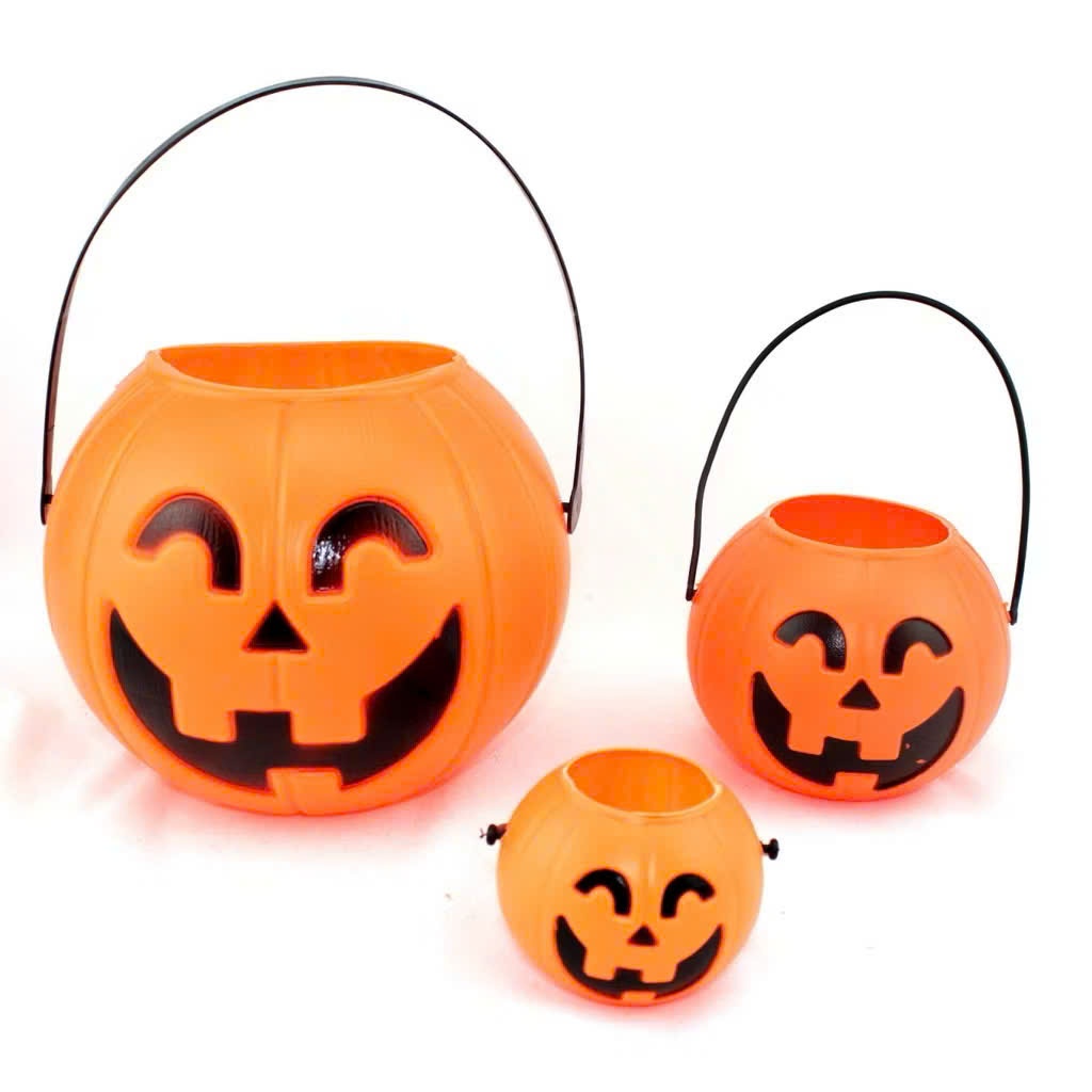 Đèn lồng bí ngô Halloween có đèn LED , giỏ bí ngô  có đèn có nhạc