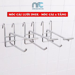Móc treo lưới, Móc cài lưới 2 tầng treo phụ kiện, treo đồ chất liệu dày dặn, bền đẹp