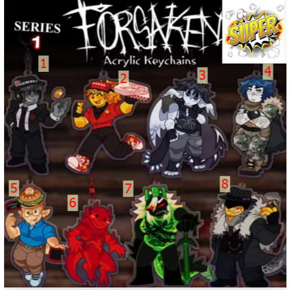 Móc khoá FORSAKEN Series 2 - Stickers: Shedletsky, Builderman, Dusekkar ...