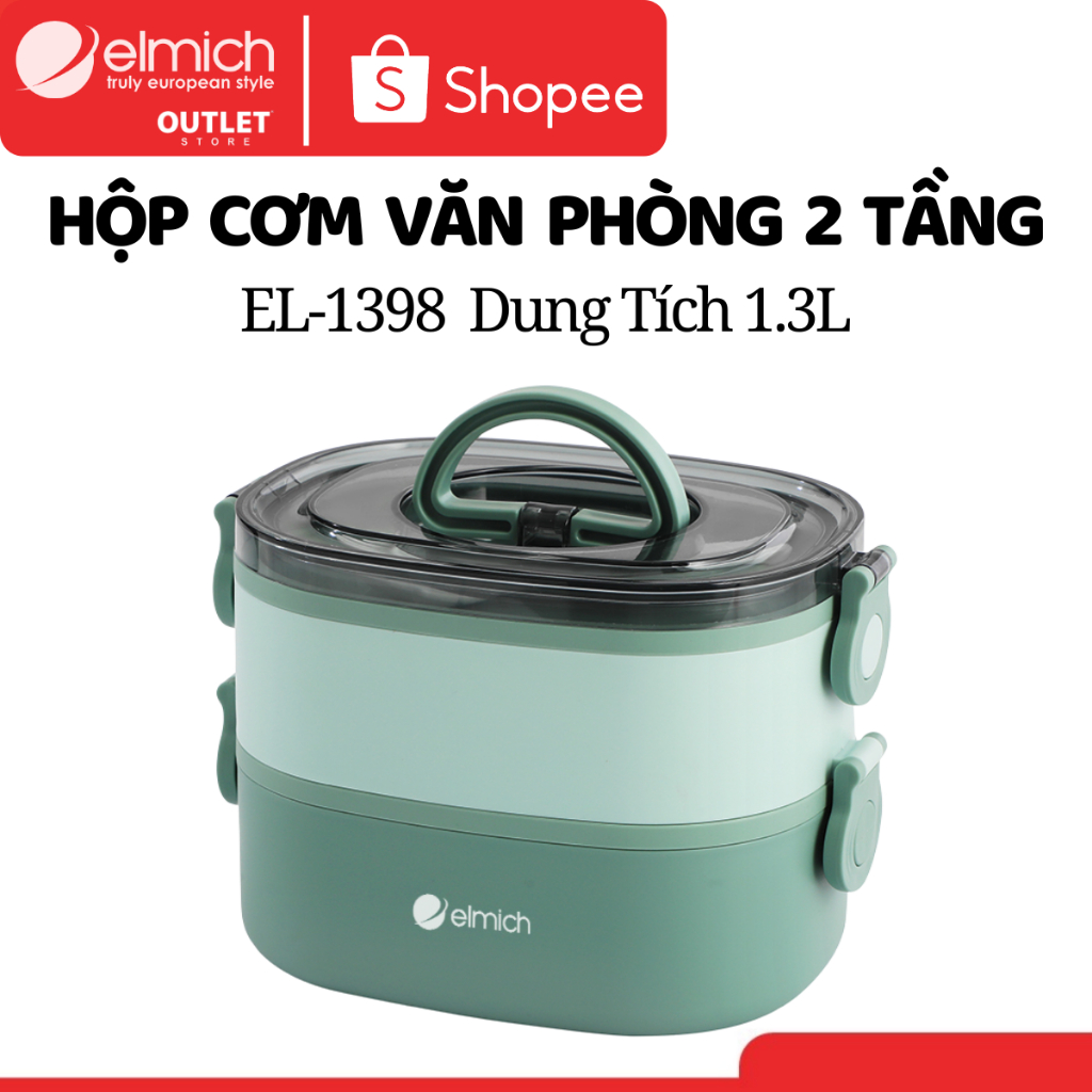Hộp Cơm INOX 304 Elmich Dung Tích 1L - 2L | Hộp Đựng Cơm Văn Phòng Elmich Chính Hãng