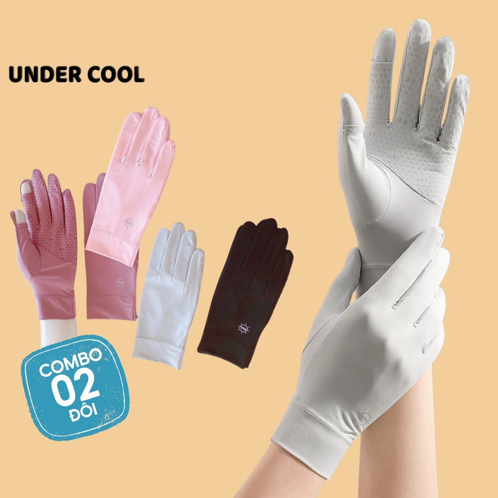 COMBO 2 Găng Tay Ngắn Chống Nắng UNDERCOOL Hở Ngón Chống Trượt Chống Tia UV Nhiều Màu GT01