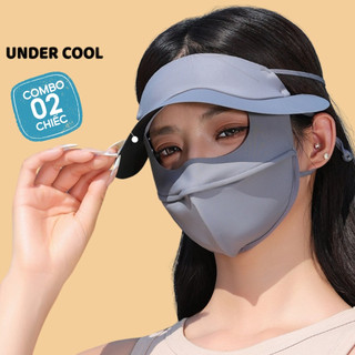 COMBO 2 Khẩu Trang Toàn Mặt Che Trán Chống Tia UV UNDERCOOL, 2 Lớp Có Nón Lưỡi Trai kt07
