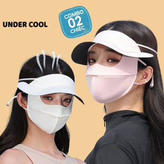 COMBO 2 Khẩu Trang Toàn Mặt Che Trán Chống Tia UV UNDERCOOL, 2 Lớp Có Nón Lưỡi Trai kt07