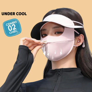 COMBO 2 Khẩu Trang Toàn Mặt Che Trán Chống Tia UV UNDERCOOL, 2 Lớp Có Nón Lưỡi Trai kt07