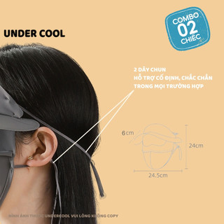 COMBO 2 Khẩu Trang Toàn Mặt Che Trán Chống Tia UV UNDERCOOL, 2 Lớp Có Nón Lưỡi Trai kt07
