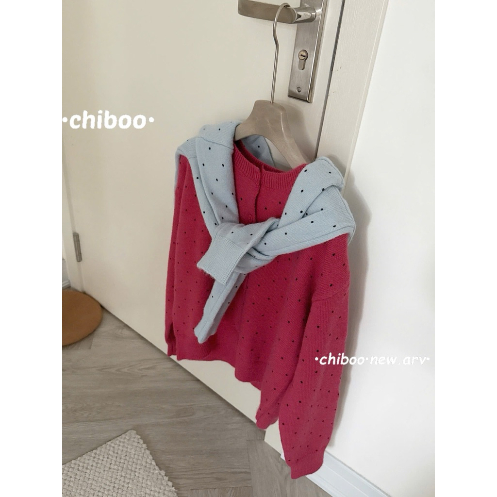 [𝐒𝐮𝐙𝐲] Áo Len Cadigan Chấm Bi QCCC Loại 1 (50-57kg 1m57 trở lên)