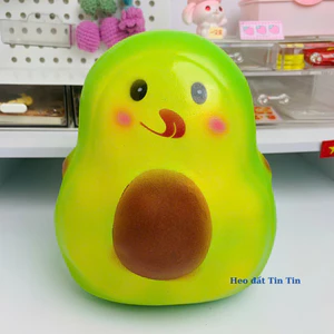 Heo đất tiết kiệm lỗ tròn hình trái bơ cao 20cm cute-ống tiết kiệm lợn đất trang trí quà tặng