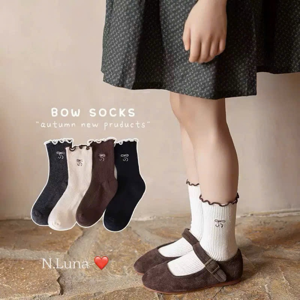 Set 10 đôi tất cổ cao tiểu thư 1-12y