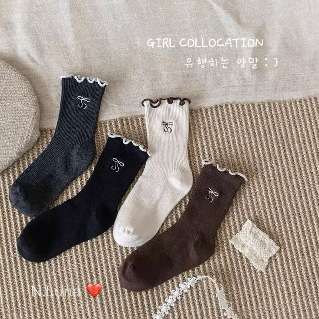 Set 10 đôi tất cổ cao tiểu thư 1-12y