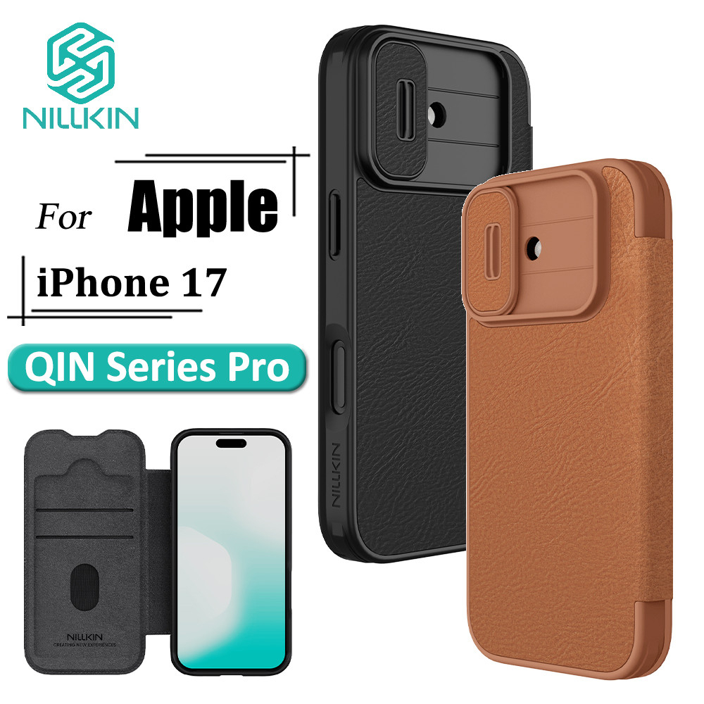 Bao da NILLKIN QIN PRO cho IPhone15/16/17Pro 17Promax thanh trượt bảo vệ camera có khay đựng thẻ