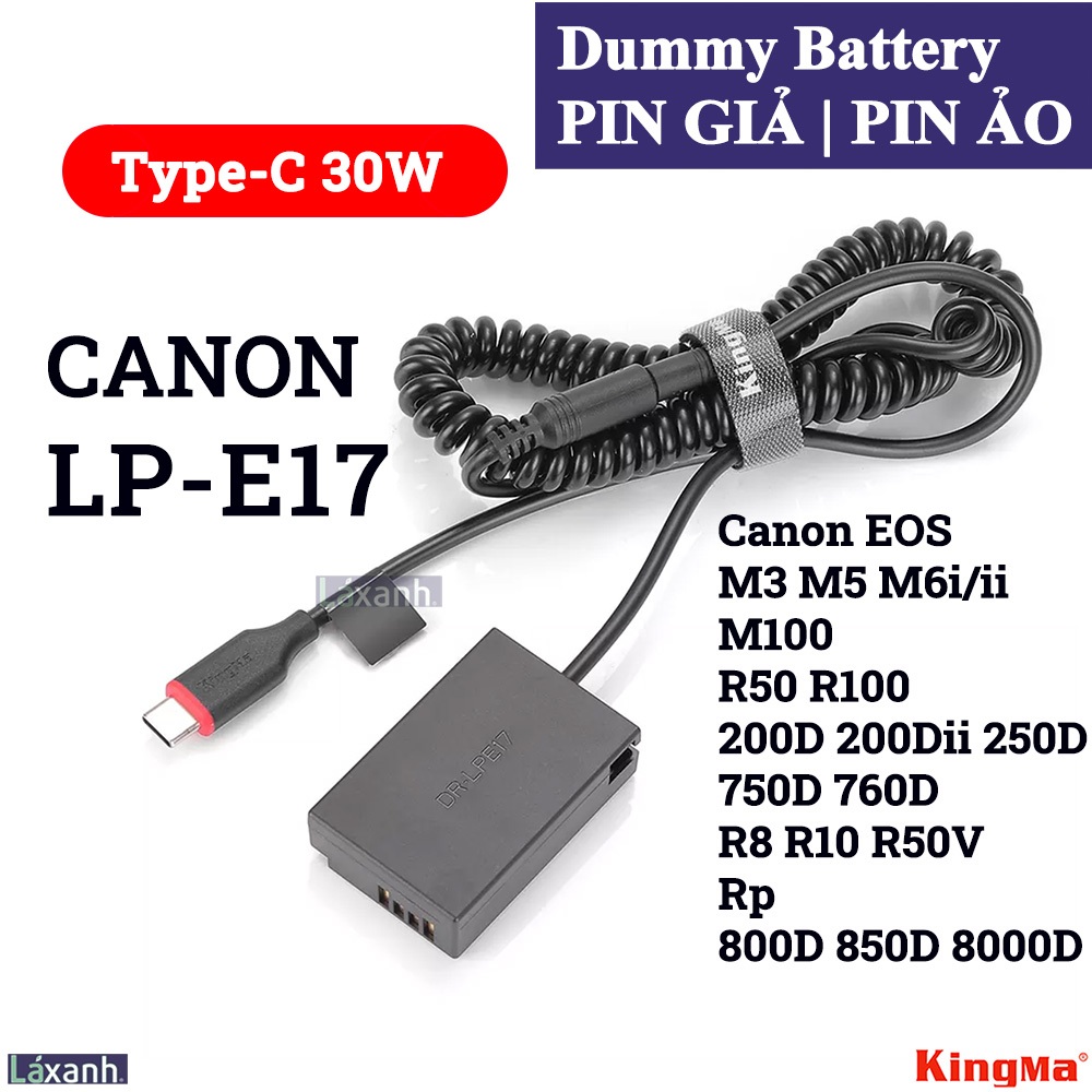 Dummy Type-C Canon LP-E17 | Pin giả pin ảo pin dummy battery Canon R50V ...