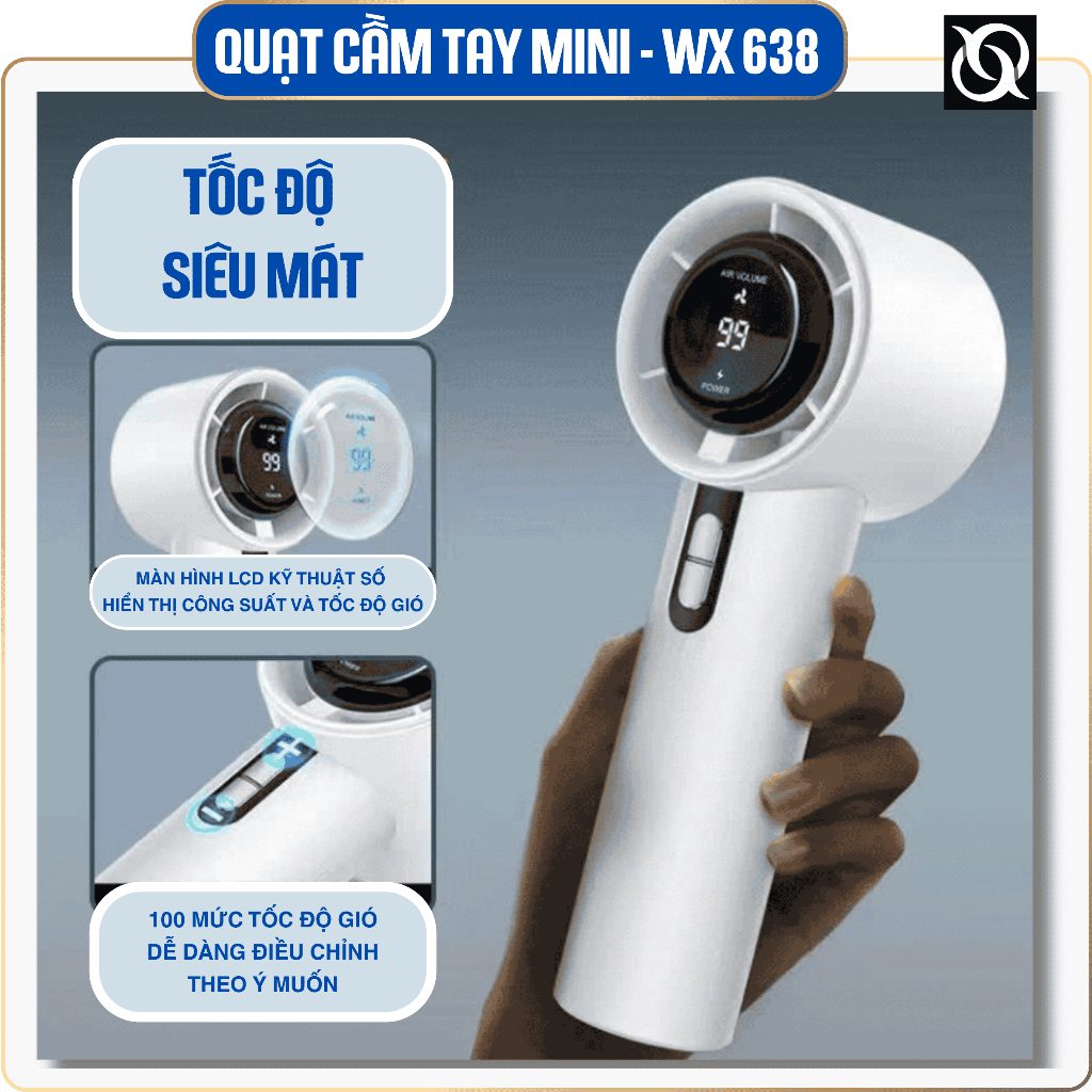 Quạt Cầm Tay Mini WX638: Đạo cụ không thể thiếu cho mùa hè nóng bức! - Chi tiết 4