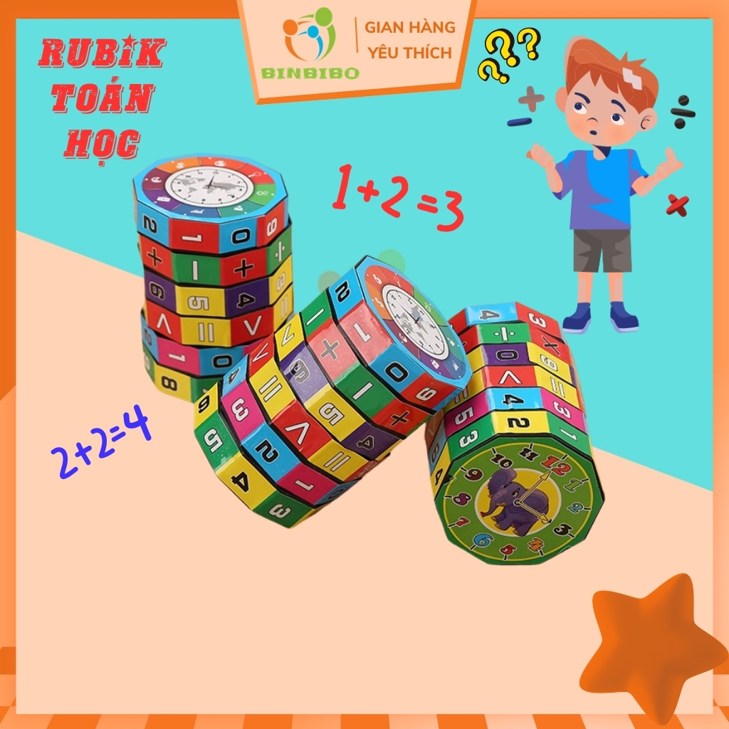 Đồ chơi Rubik toán học giúp cho bé tập làm quen phép tính cộng trừ nhân chia