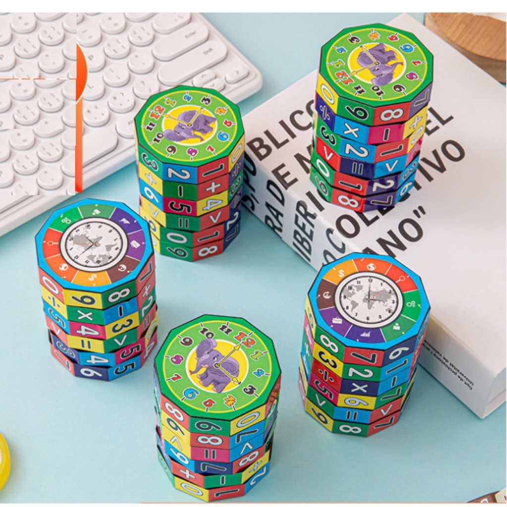 Đồ chơi Rubik toán học giúp cho bé tập làm quen phép tính cộng trừ nhân chia