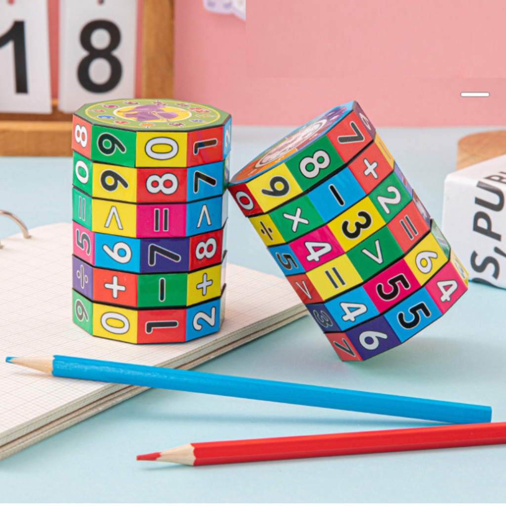 Đồ chơi Rubik toán học giúp cho bé tập làm quen phép tính cộng trừ nhân chia