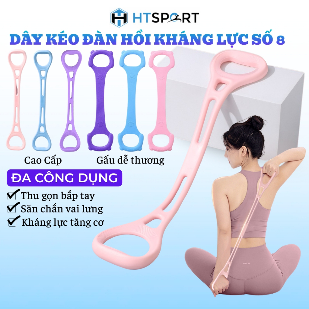Dây Kéo Đàn Hồi Tập Gym Vòng Số 8, Dây Cao Su Đa Năng Mở Lưng Tập Vai Mông Đùi Thể Hình Tại Nhà