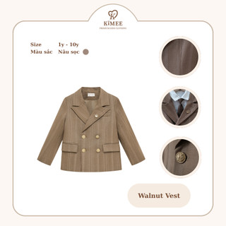 Set Vest Màu Nâu Cho Bé Trai KIMEE KIDS Dự Tiệc Sinh Nhật, Chất Liệu Thoải Mái, Từ 1-10 Tuổi Được Thiết Kế Bởi Kimee