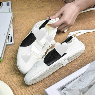 Giày búp bê thời trang bigsize nữ sục lười buộc dây tiểu thư màu trắng kem Pu êm nhẹ,sneaker giày lười đế bệt thấp