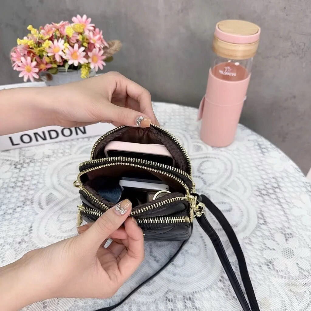 Túi đeo chéo nữ mini da mềm cao cấp nhiều ngăn – Túi nhỏ đựng điện thoại thời trang phong cách Hàn Quốc