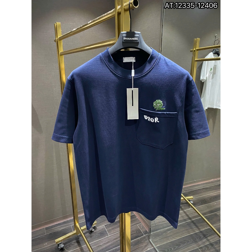 ÁO thun nam cổ tròn họa tiết thêu tay ngắn phong cách trẻ trung chuẩn from