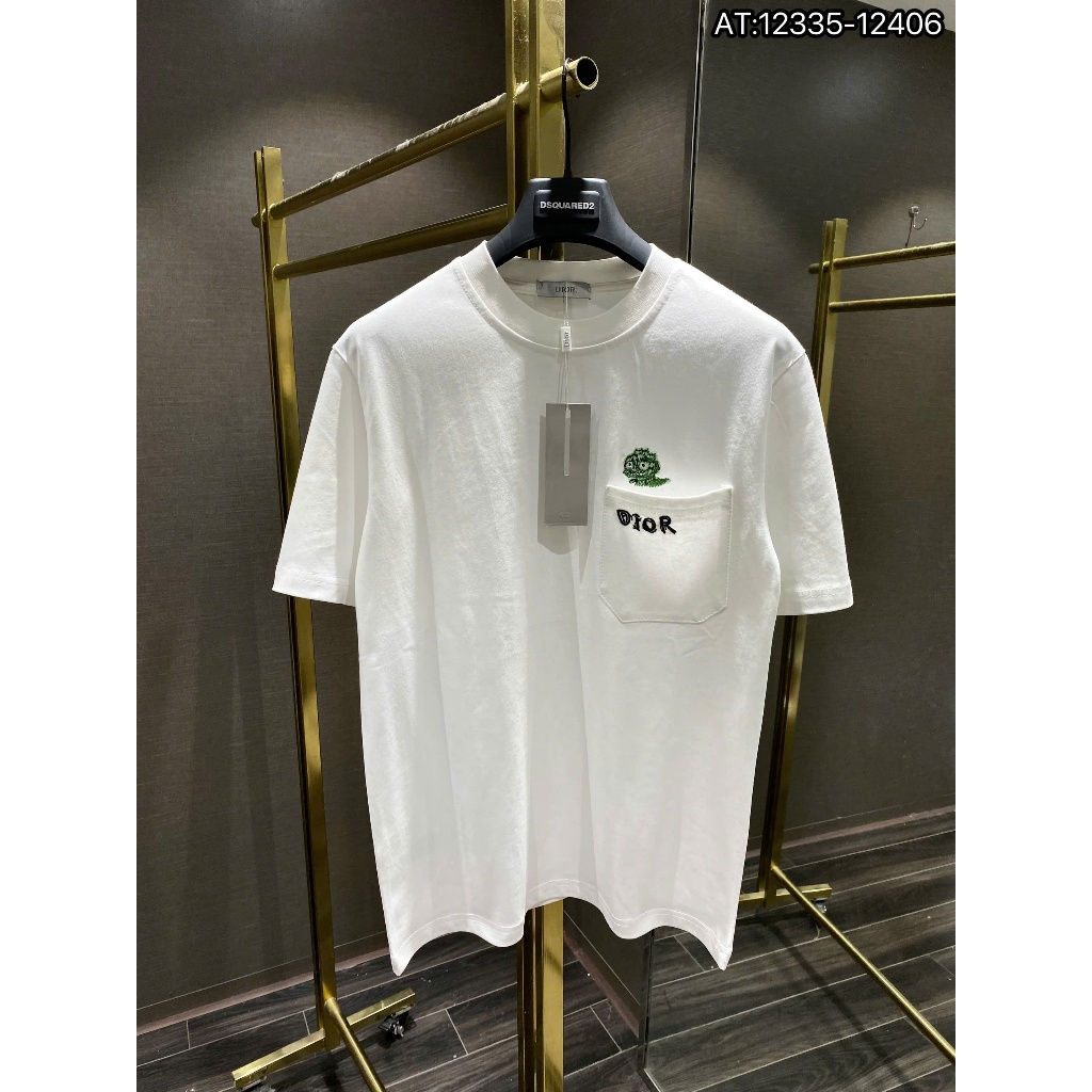 ÁO thun nam cổ tròn họa tiết thêu tay ngắn phong cách trẻ trung chuẩn from