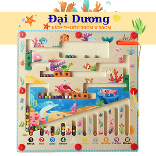 Đồ chơi trẻ em-Đồ chơi Montessori - Đồ chơi trí tuệ, giải mã mê cung sắc màu khích thước 30cm x 30cm