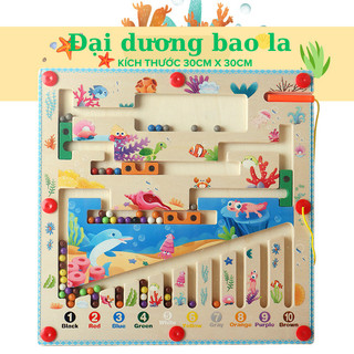 Đồ chơi trẻ em-Đồ chơi Montessori - Đồ chơi trí tuệ, giải mã mê cung sắc màu khích thước 30cm x 30cm