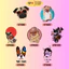 Bộ Hình In, Ủi Nhiệt Sticker Pug Ngộ Nghĩnh 02 - CP8 PET Sticker