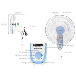 Quạt treo 2 dây Senko - TC1626 (màu ngẫu nhiên)