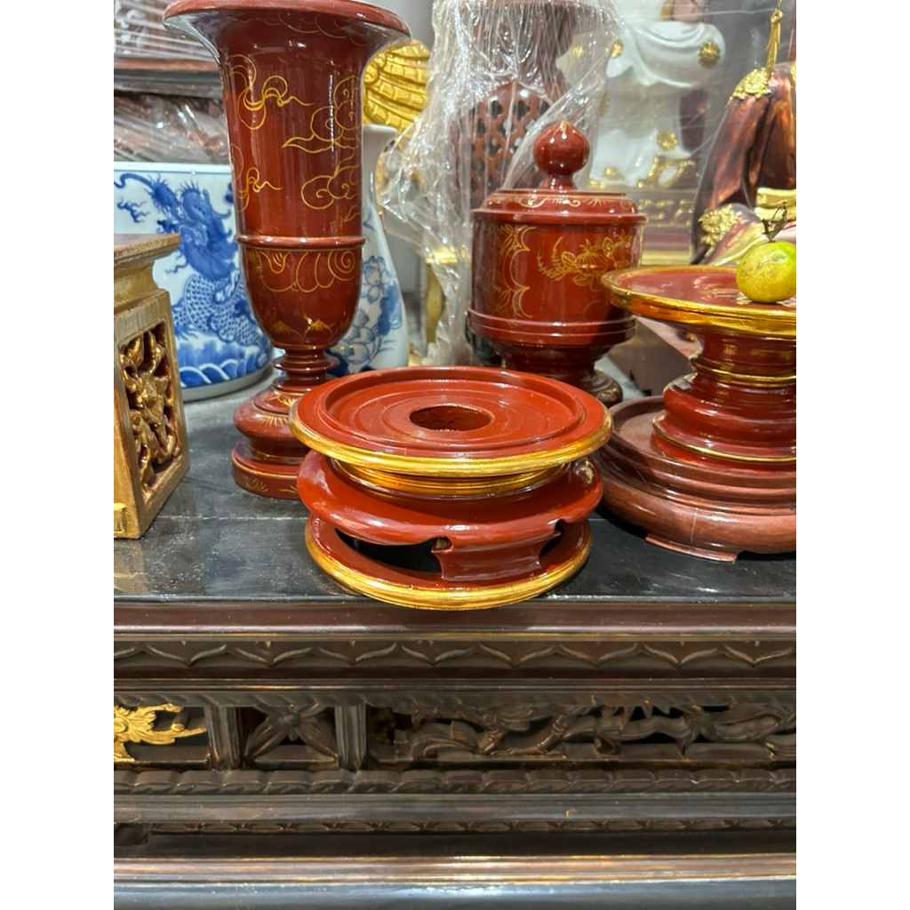 Đế bát hương gỗ mít Sơn son thếp vàng hàng cao cấp
