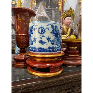 Đế bát hương gỗ mít Sơn son thếp vàng hàng cao cấp