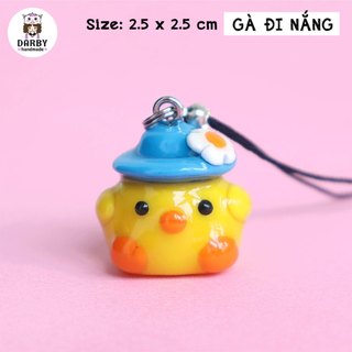 (Đồ Handmade) Dây treo điện thoại GÀ ĐI NẮNG - Thép không gỉ