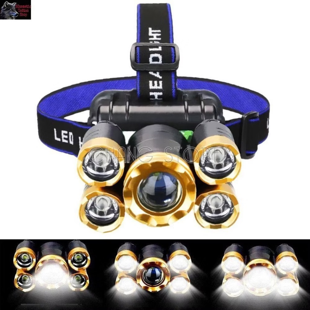 [SaLe 99%] Đèn Pin Đội Đầu 5 Bóng Siêu Sáng, Chống Nước gia đình nào cũng cần đây ạ!